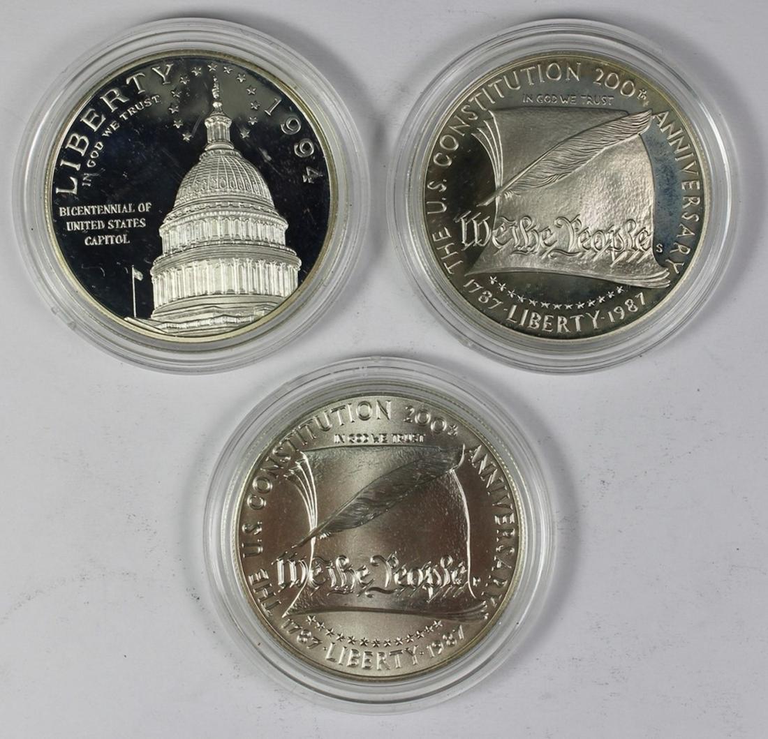 (3) COMMEMORATIVE SILVER DOLLARS (1 of 2)