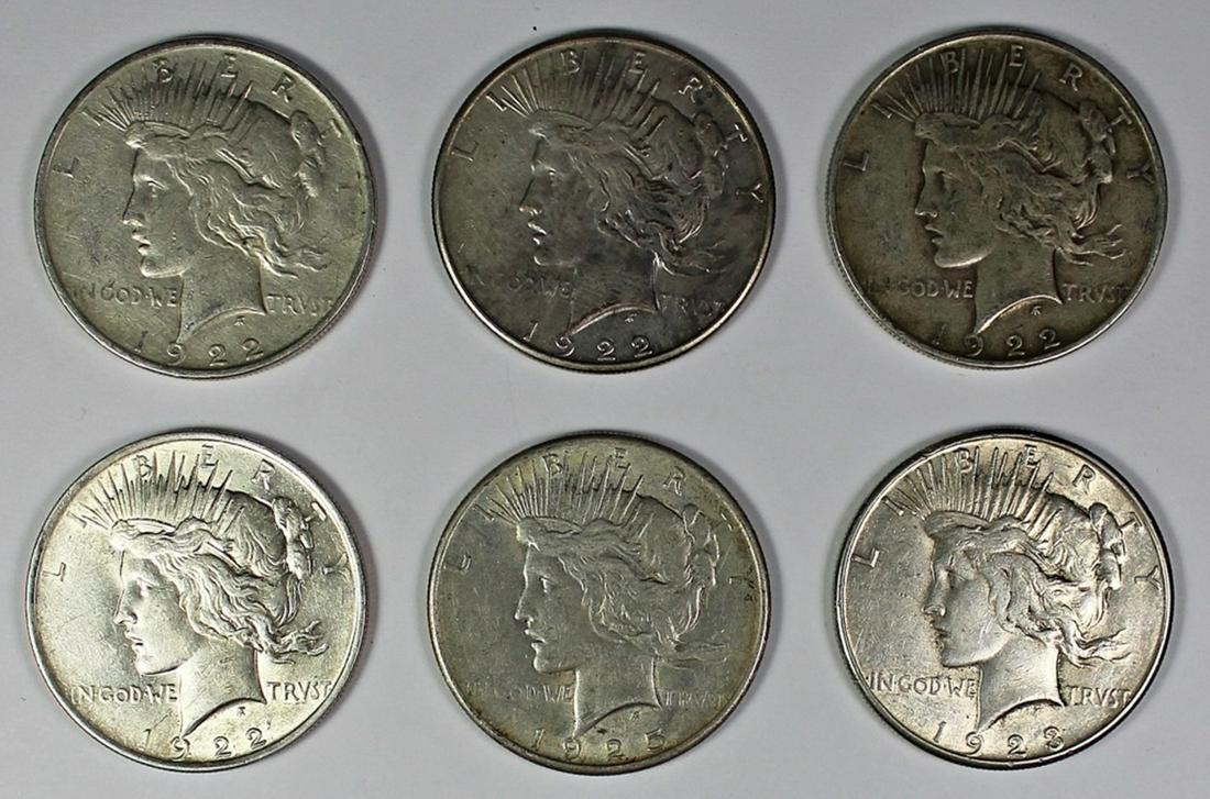 GROUP LOT OF PEACE SILVER DOLLARS (1 of 2)