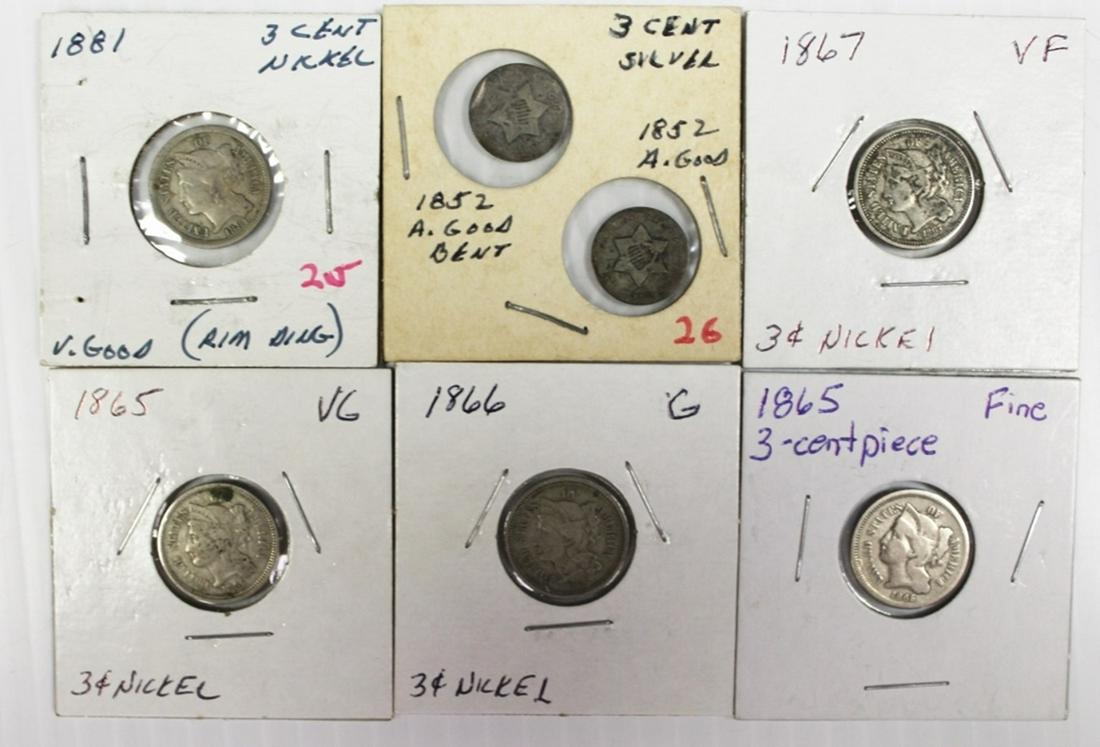 THREE CENT PIECES (1 of 1)