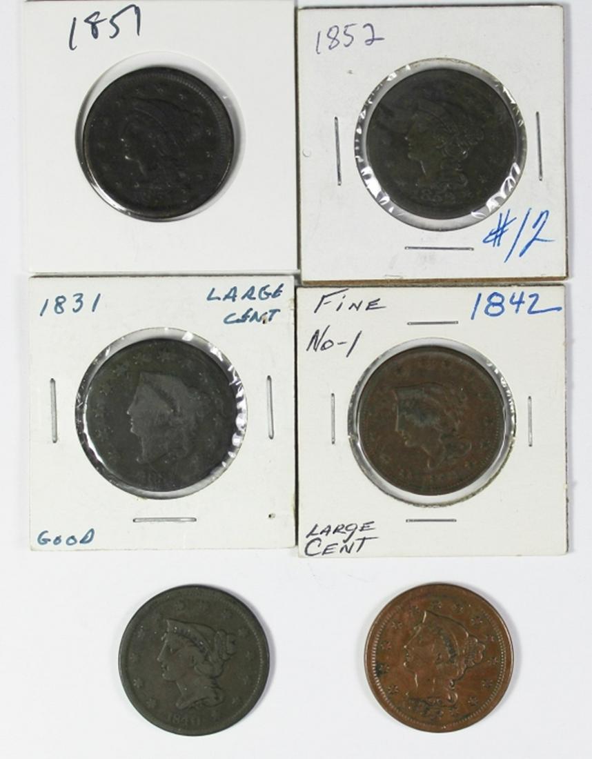 GROUP OF CIRCULATED LARGE CENTS (1 of 2)