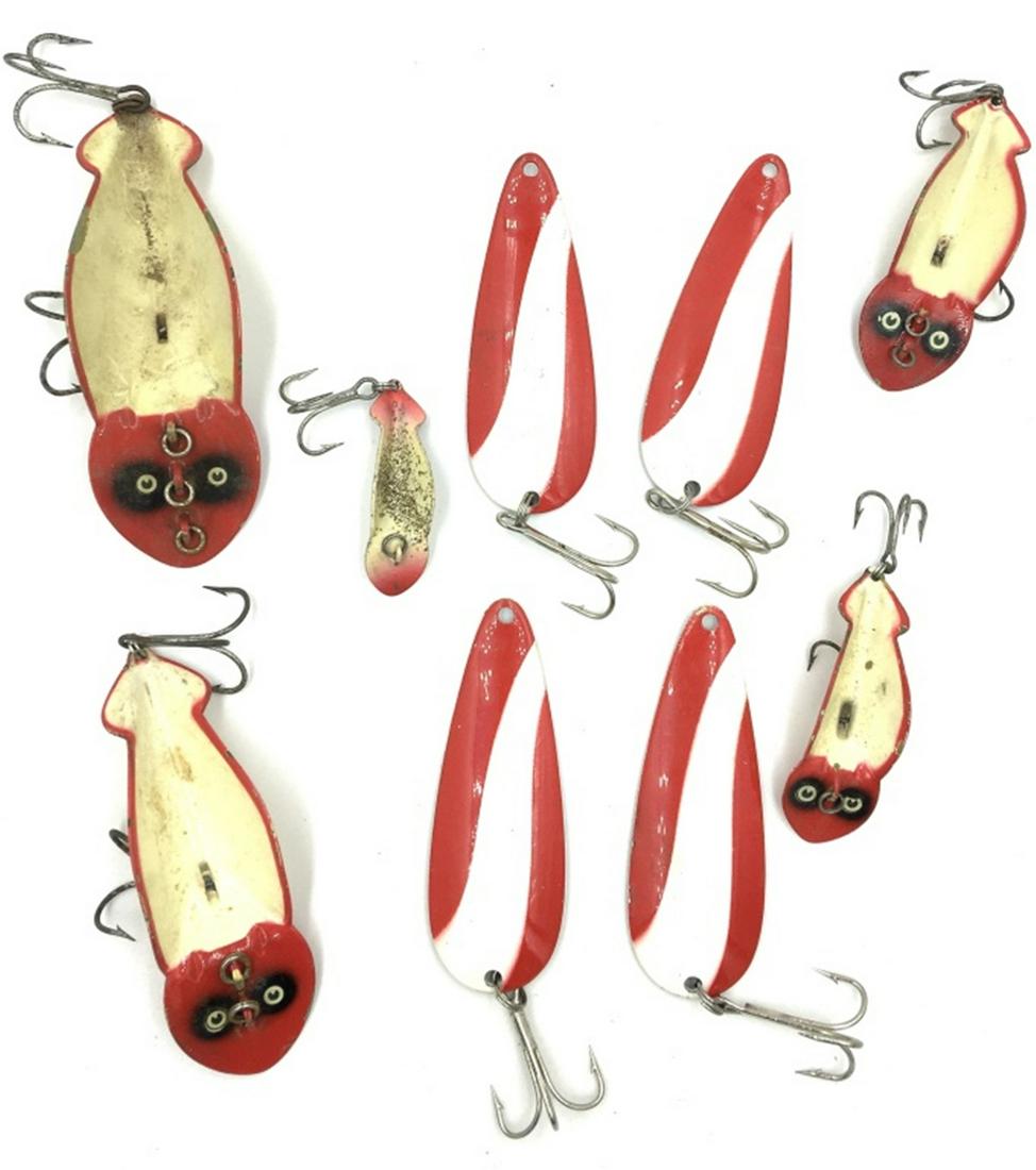 LOT OF 8 FISHING LURES: SEE PHOTOS, ESTIMATE $50-$75