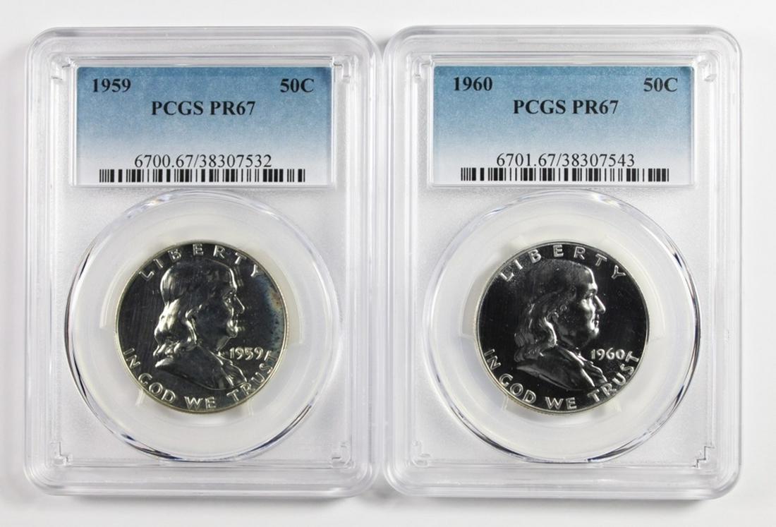 TWO FRANKLIN HALF DOLLARS (1 of 2)