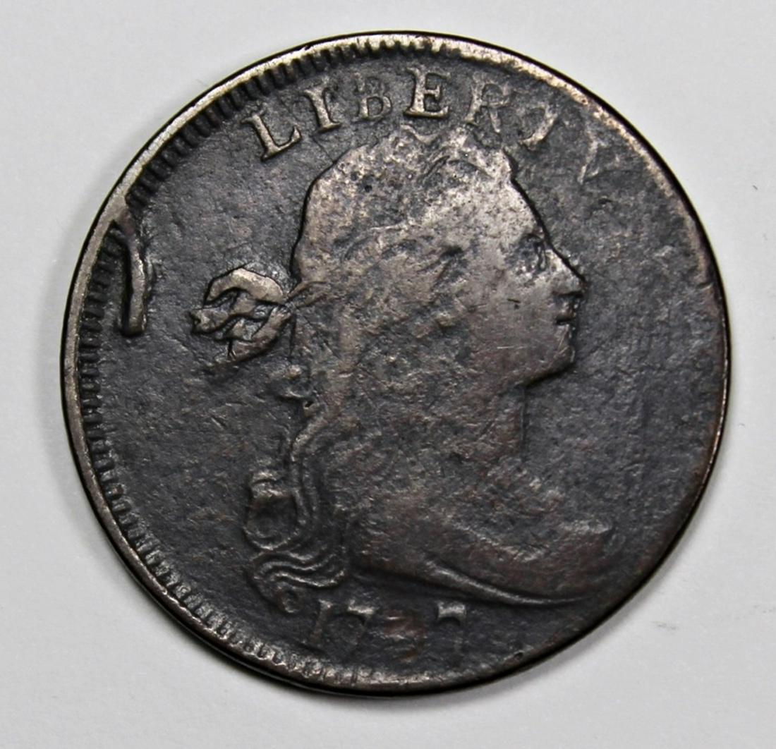 1797 LARGE CENT VF+ STEMLESS, RARE ! (1 of 2)