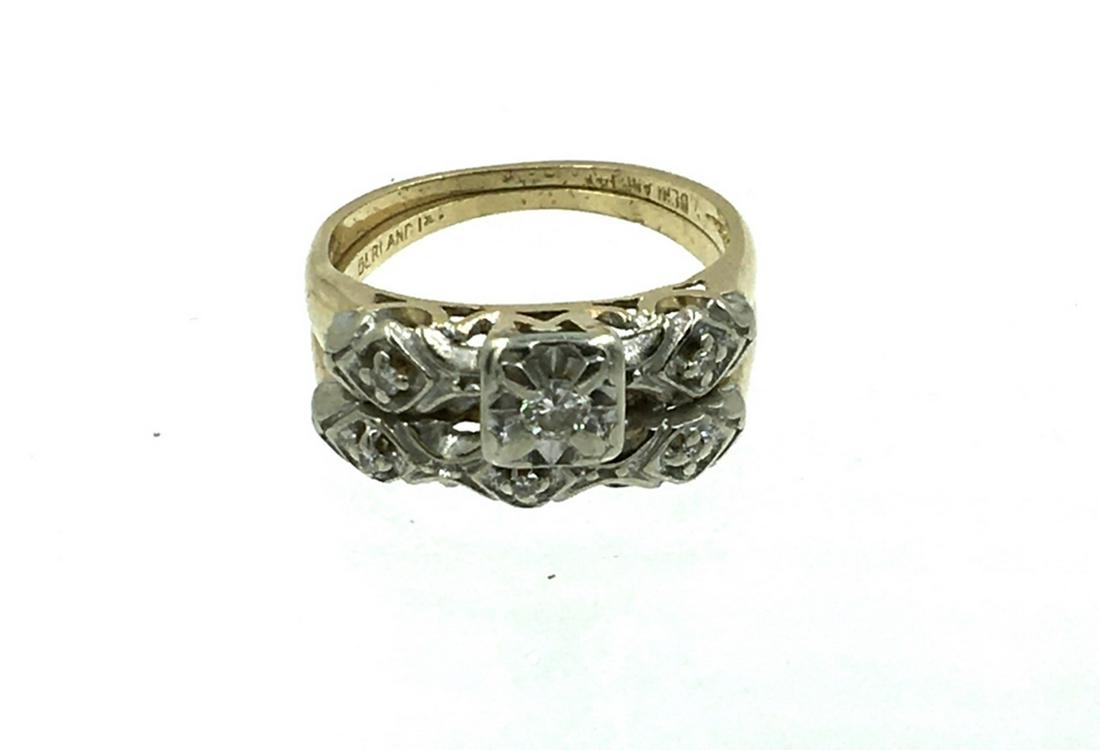 VINTAGE 14K DIAMOND WEDDING SET (1 of 2)