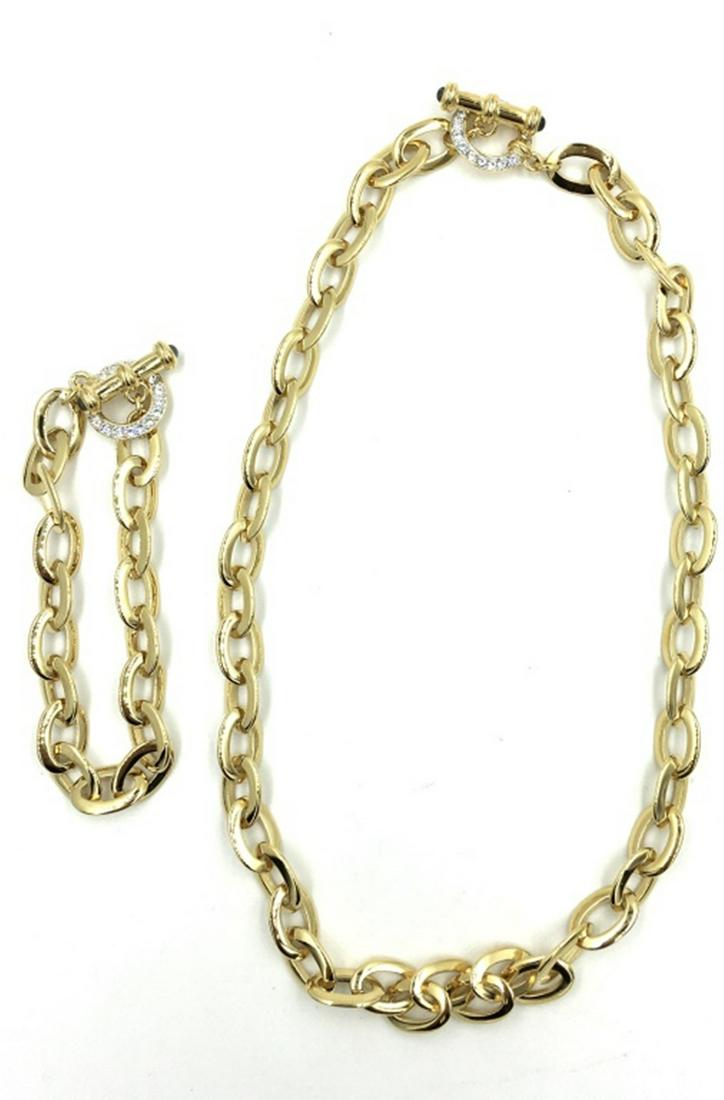 NOLAN MILLER GOLD TONE CHAIN NECKLACE & BRACELET: TWO ITEMS IN LOT, ESTIMATE: $1-$100