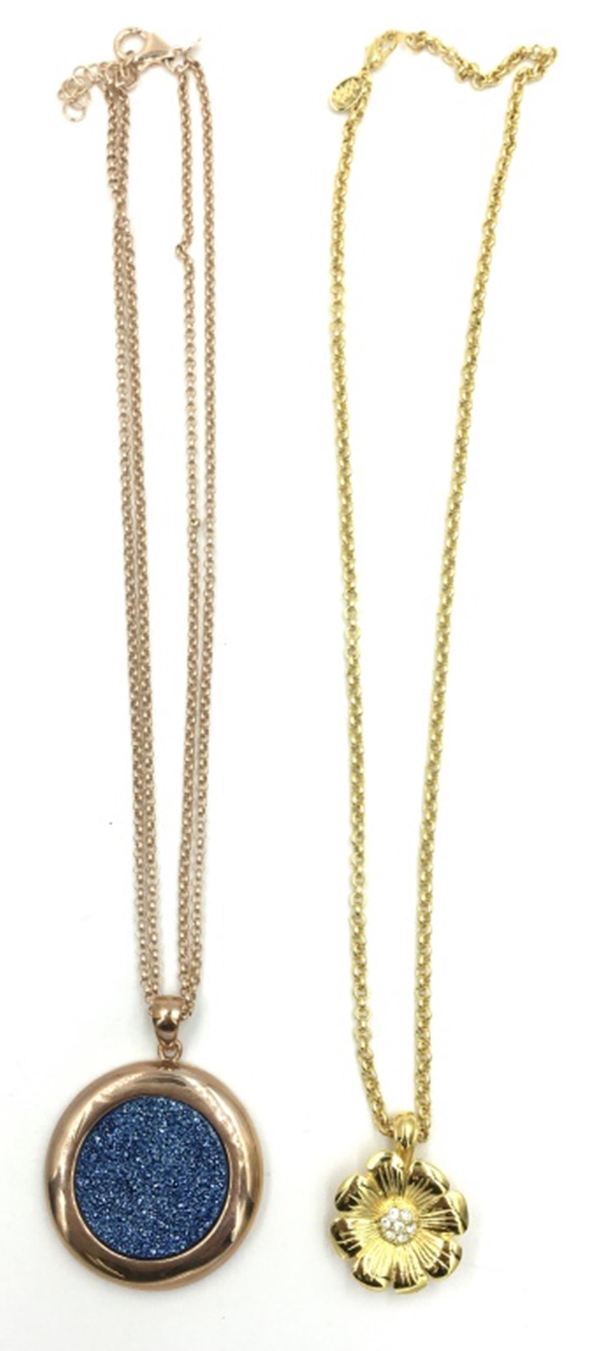 LOT OF TWO QVC DESIGNER NECKLACES: ONE JOAN RIVERS, ONE BRONZE DRUSY QUARTZ, ESTIMATE: $1-$100