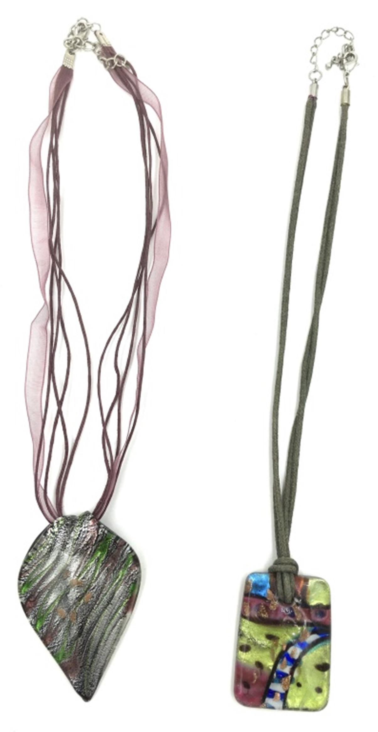 LOT OF TWO ART GLASS PENDANTS: SEE PHOTOS, ESTIMATE: $1-$100