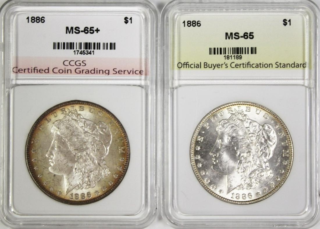 TWO 1886 MORGAN DOLLARS (1 of 2)
