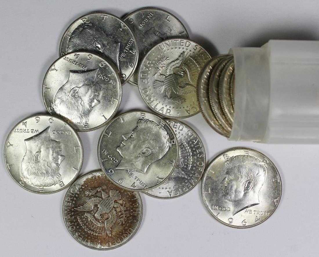 ROLL OF 1964 KENNEDY SILVER HALF DOLLARS (1 of 1)