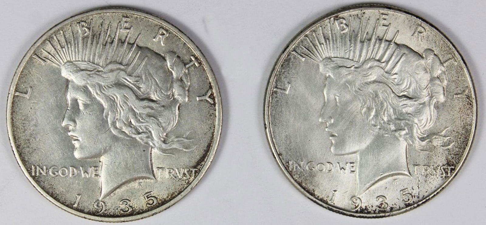 TWO PEACE DOLLARS: (1 of 2)