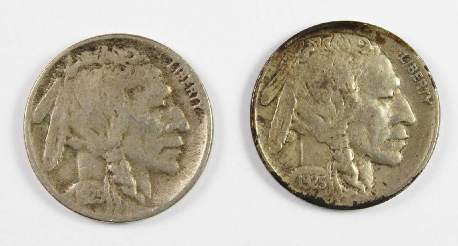 1925 AND 1925 D BUFFALO NICKELS: 1925 XF AND 1925-D VF+. ESTIMATE: $100-$150