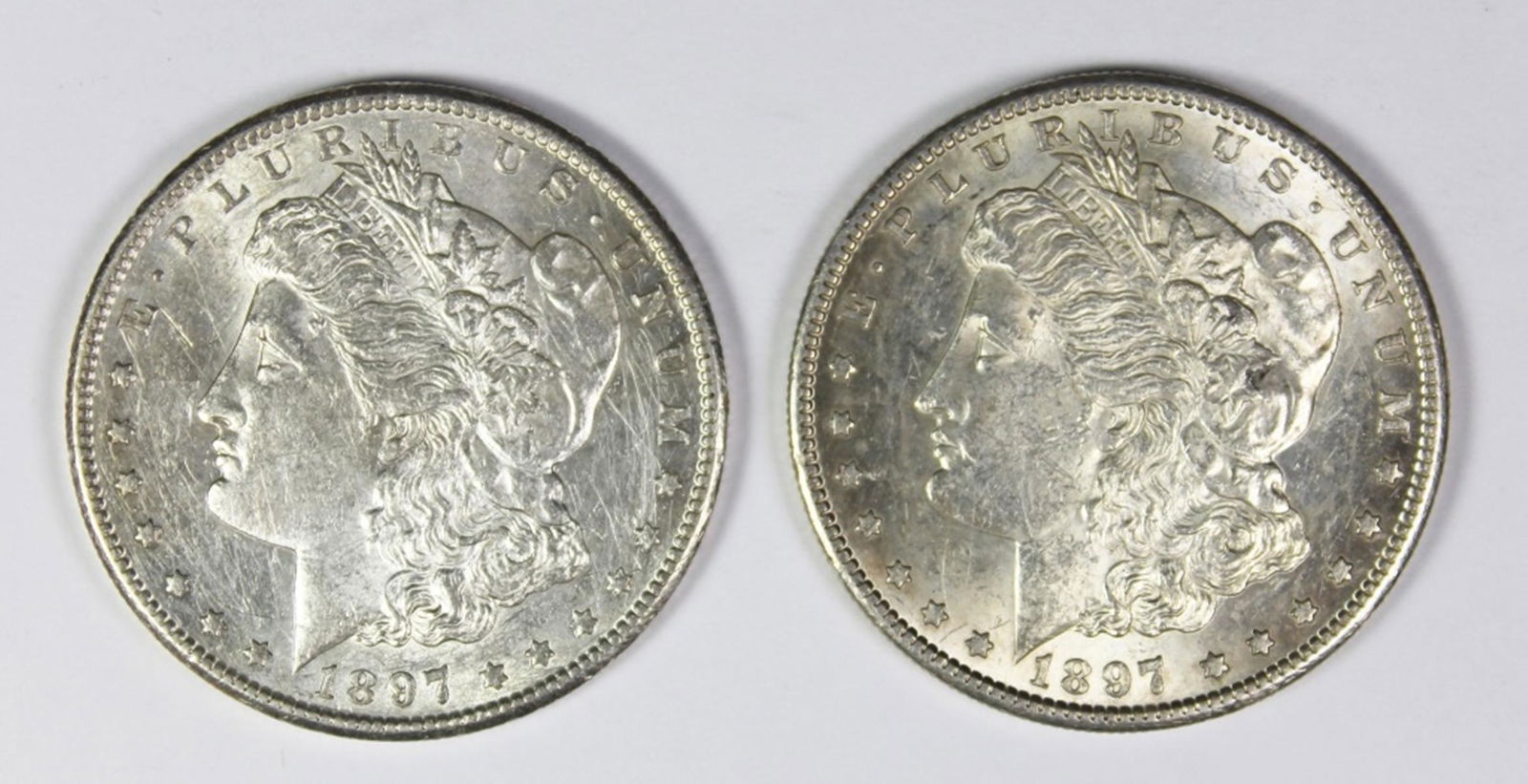 TWO 1897-S MORGAN DOLLARS (1 of 2)