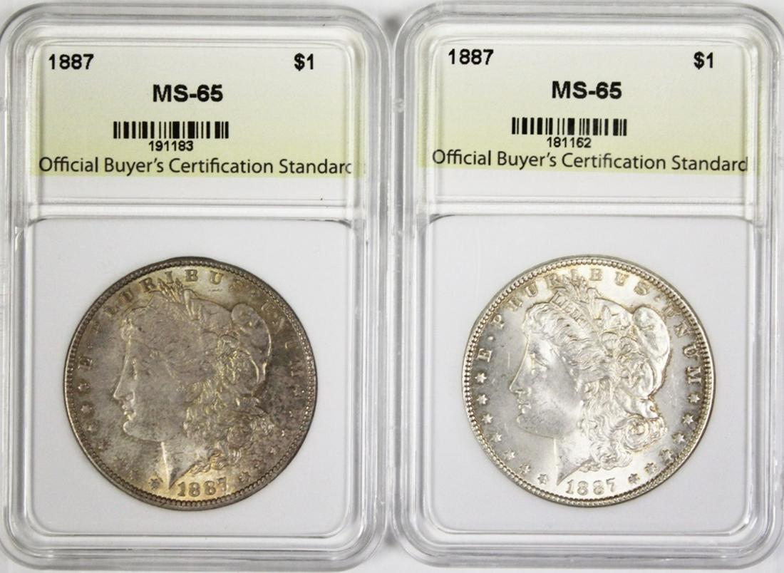 (2) 1887 MORGAN SILVER DOLLARS (1 of 2)