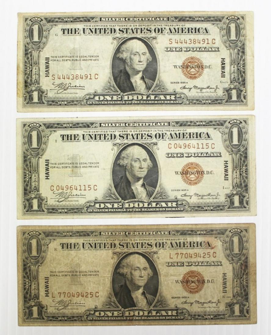 (3) PIECE NICE 1935-A HAWAII $1.00 (1 of 2)