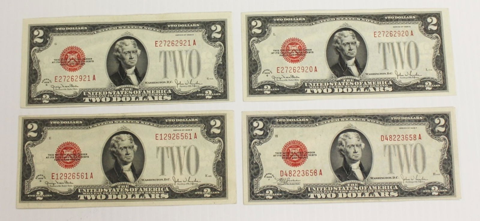(3) 1928-G AND (1) 1928-F U.S. NOTES (1 of 4)