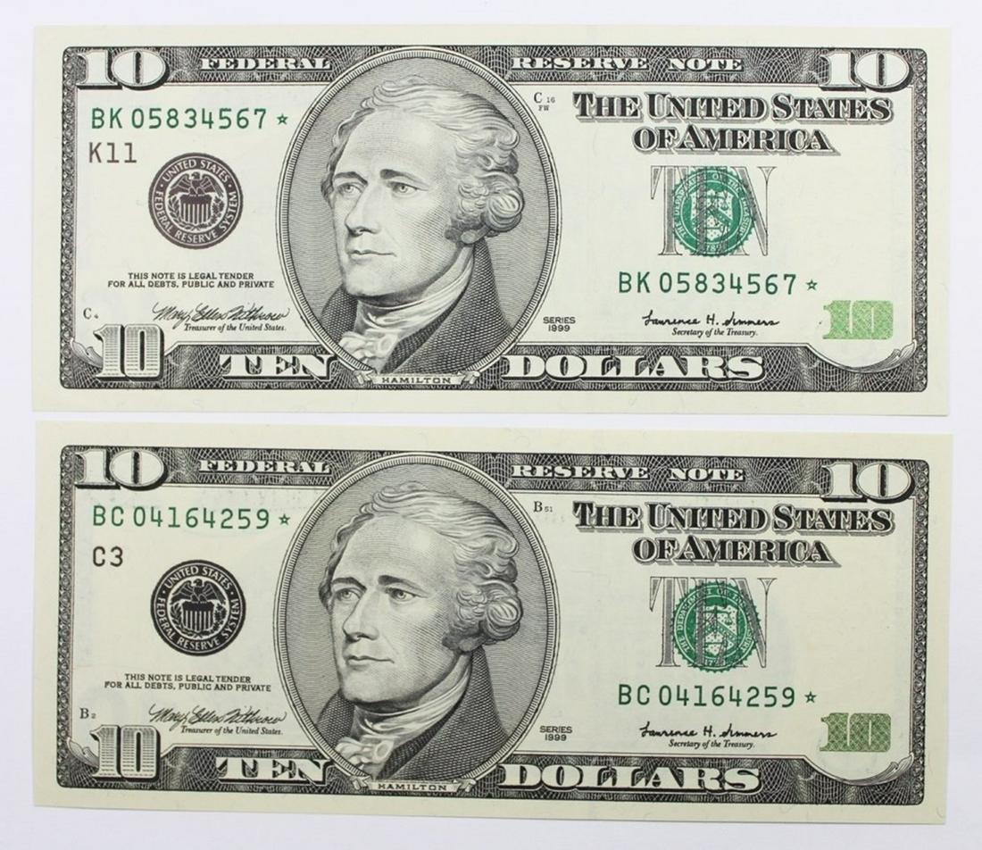 1999 $10.00 DALLAS & PHILADELPHIA STAR NOTES (1 of 2)