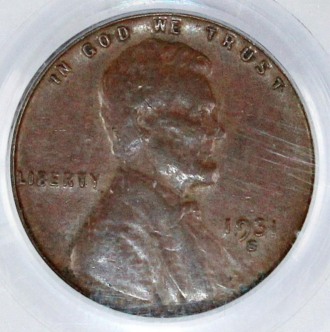 1931-S LINCOLN CENT: PCGS GRADED. AU50. CAC STICKER. ESTIMATE: $150-$200