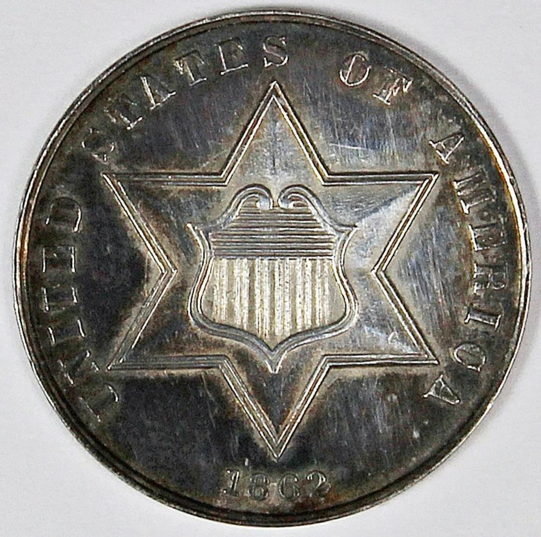 1862 THREE CENT SILVER TYPE 2 (1 of 2)