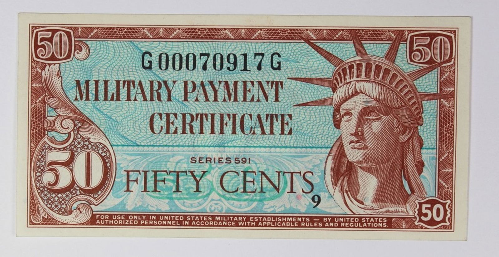 MILITARY PAYMENT CERTIFICATE (1 of 2)