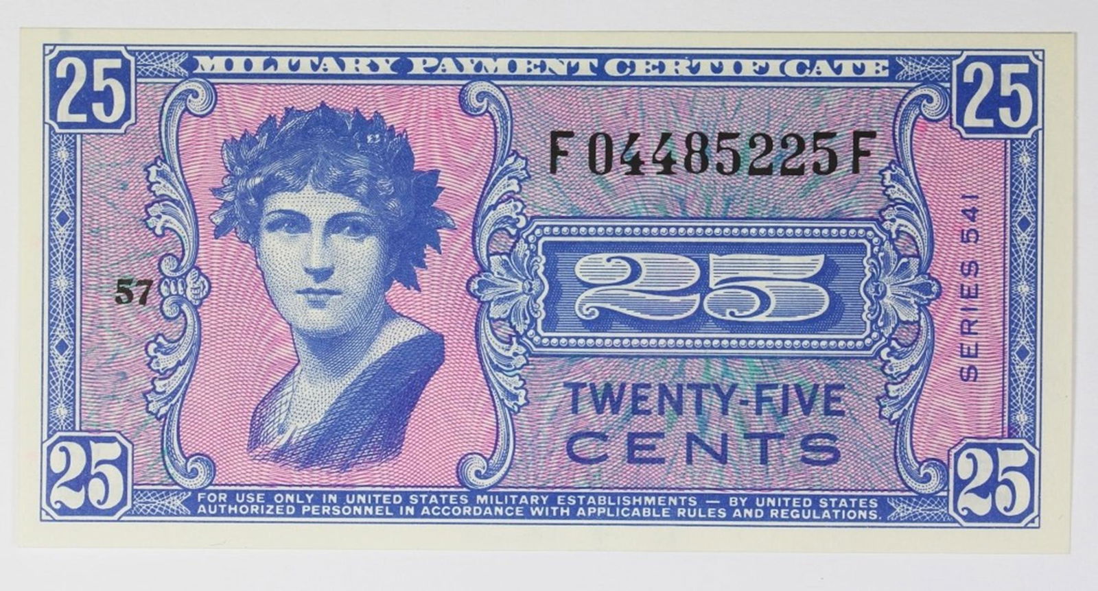 MILITARY PAYMENT CERTIFICATE (1 of 2)