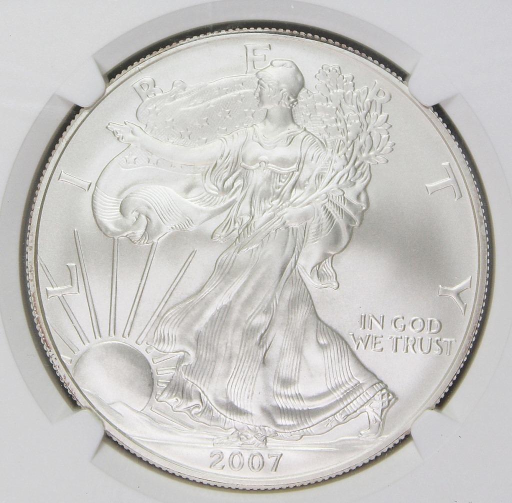 2007-W BURNISHED AMERICAN SILVER EAGLE (1 of 4)
