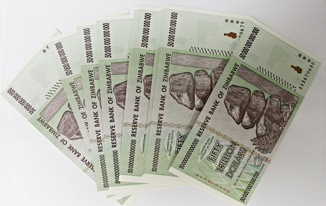10 PCS. 50 TRILLION DOLLAR ZIMBAWE NOTES (1 of 3)
