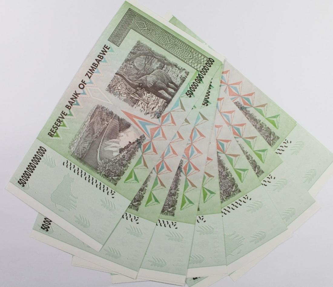 10 PCS. 50 TRILLION DOLLAR ZIMBAWE NOTES (1 of 2)