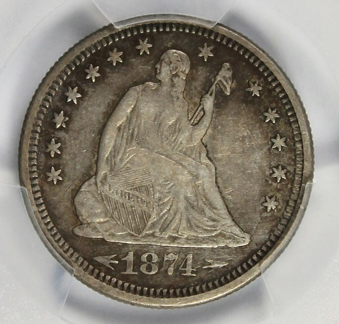 1874-S SEATED QUARTER ARROWS (1 of 4)