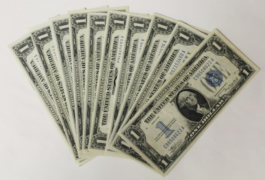10 PCS. 1934 $1.00 SILVER CERTIFICATES (1 of 2)