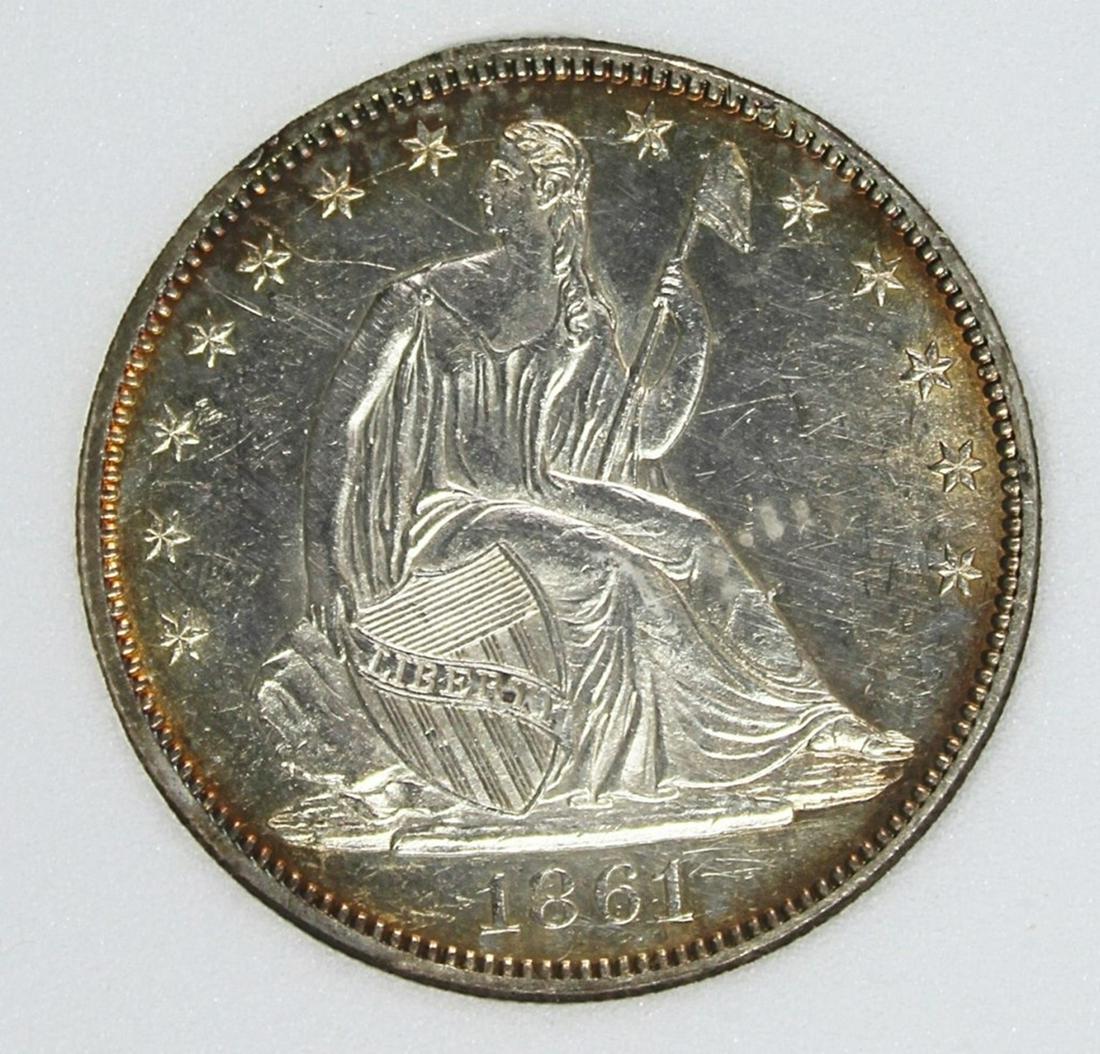 1861 SEATED HALF DOLLAR (1 of 4)