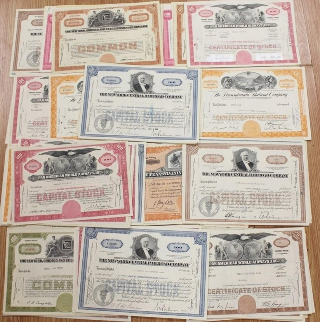 100 MIXED LARGE AVIATION AND RAILROAD STOCKS (1 of 1)