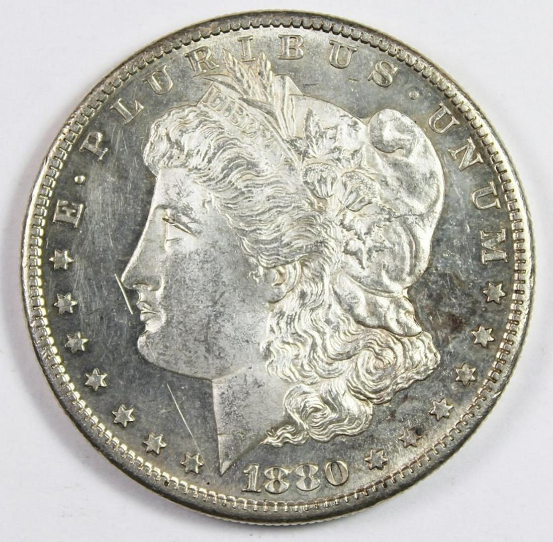 1880-S MORGAN SILVER DOLLAR (1 of 2)