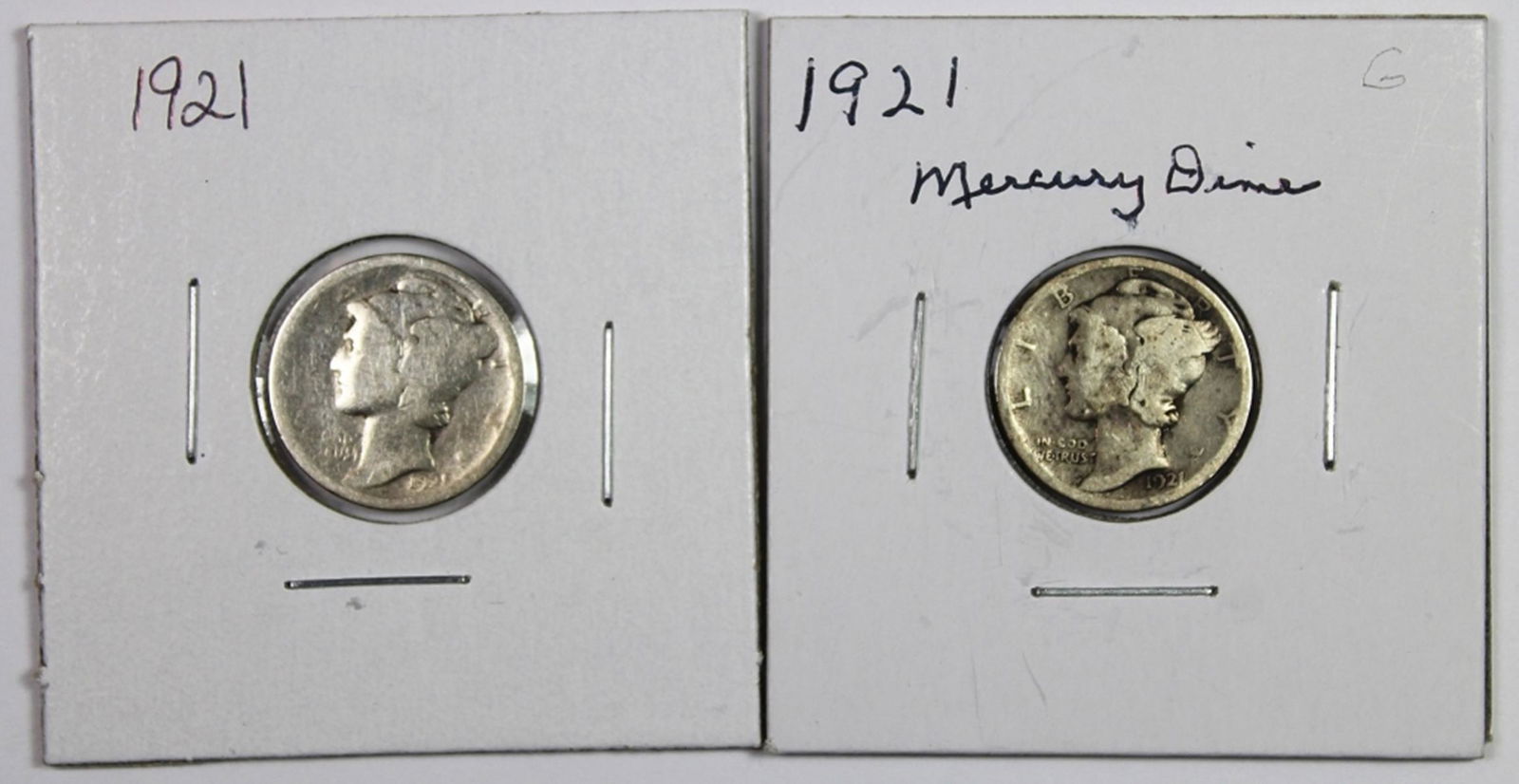 (2) 1921 MERCURY DIMES (1 of 2)