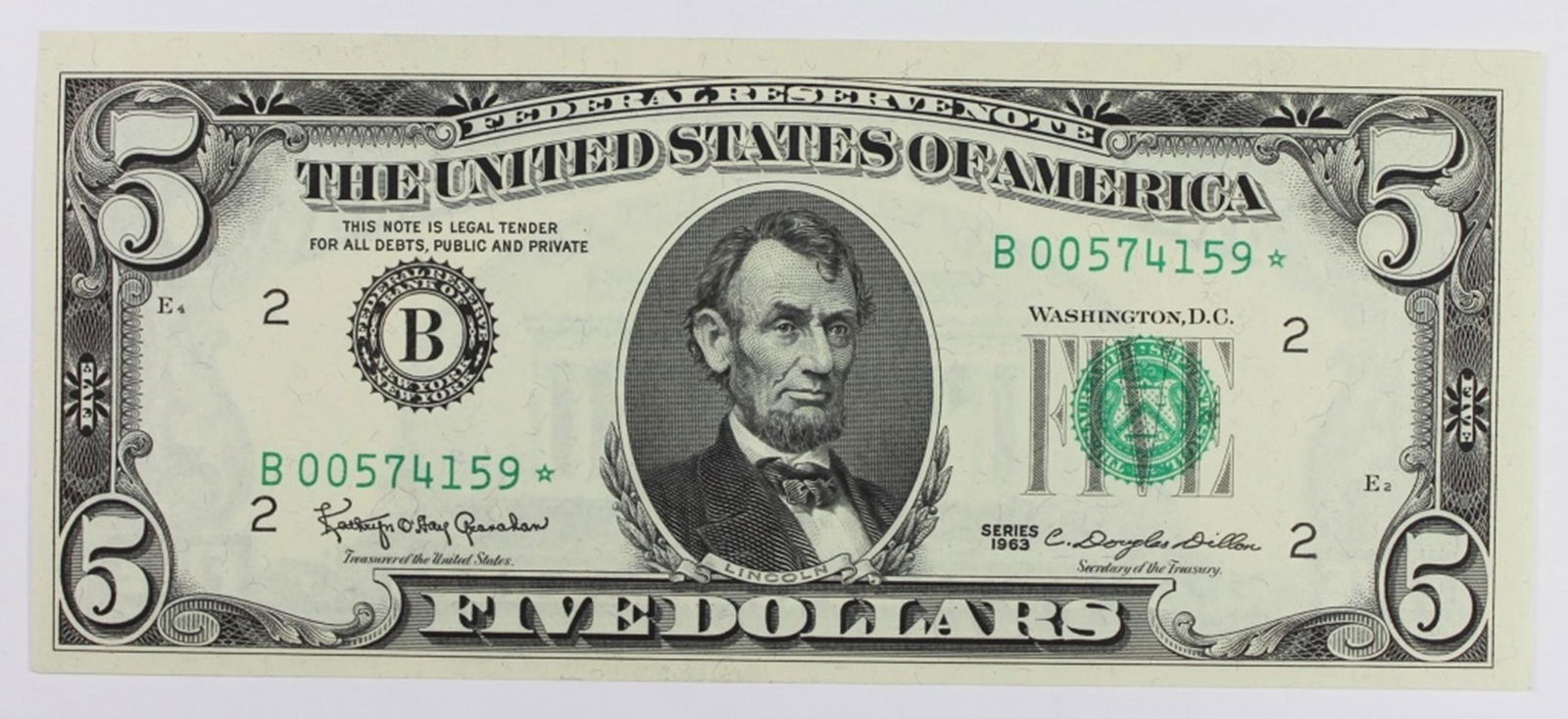 1963 $5.00 FEDERAL RESERVE NOTE (1 of 2)