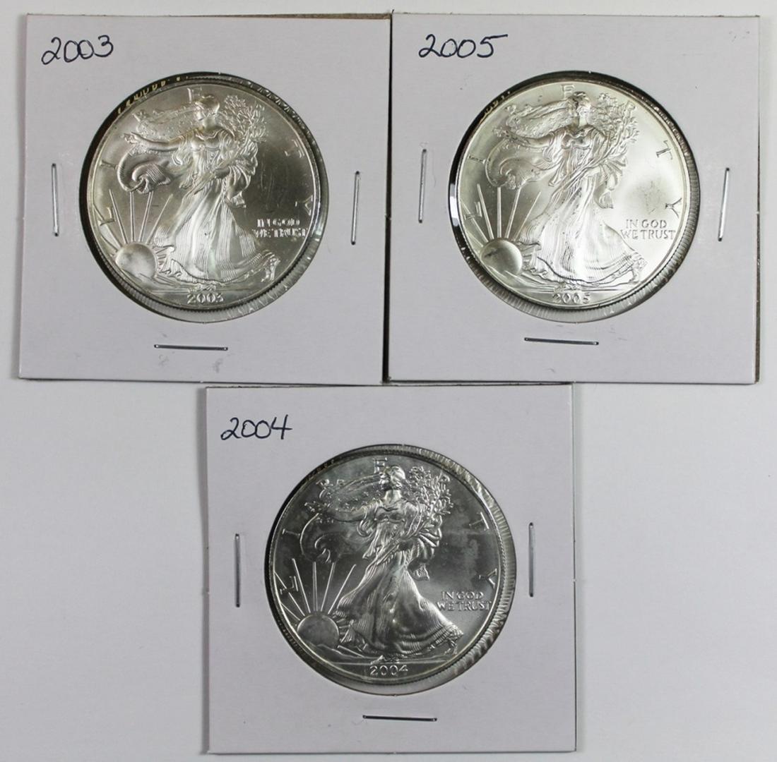 GEM BU AMERICAN SILVER EAGLES (1 of 2)