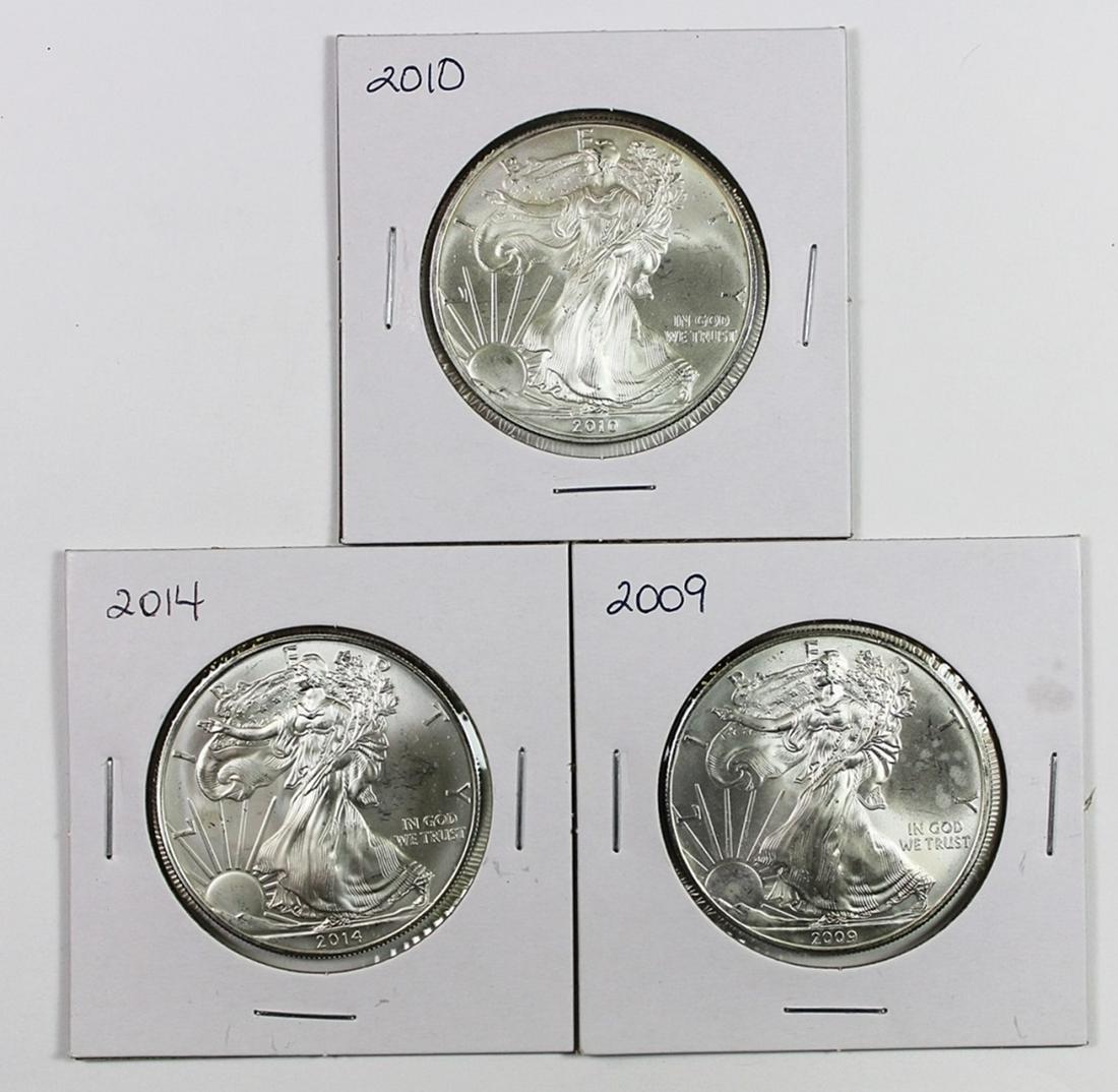 GEM BU AMERICAN SILVER EAGLES (1 of 2)