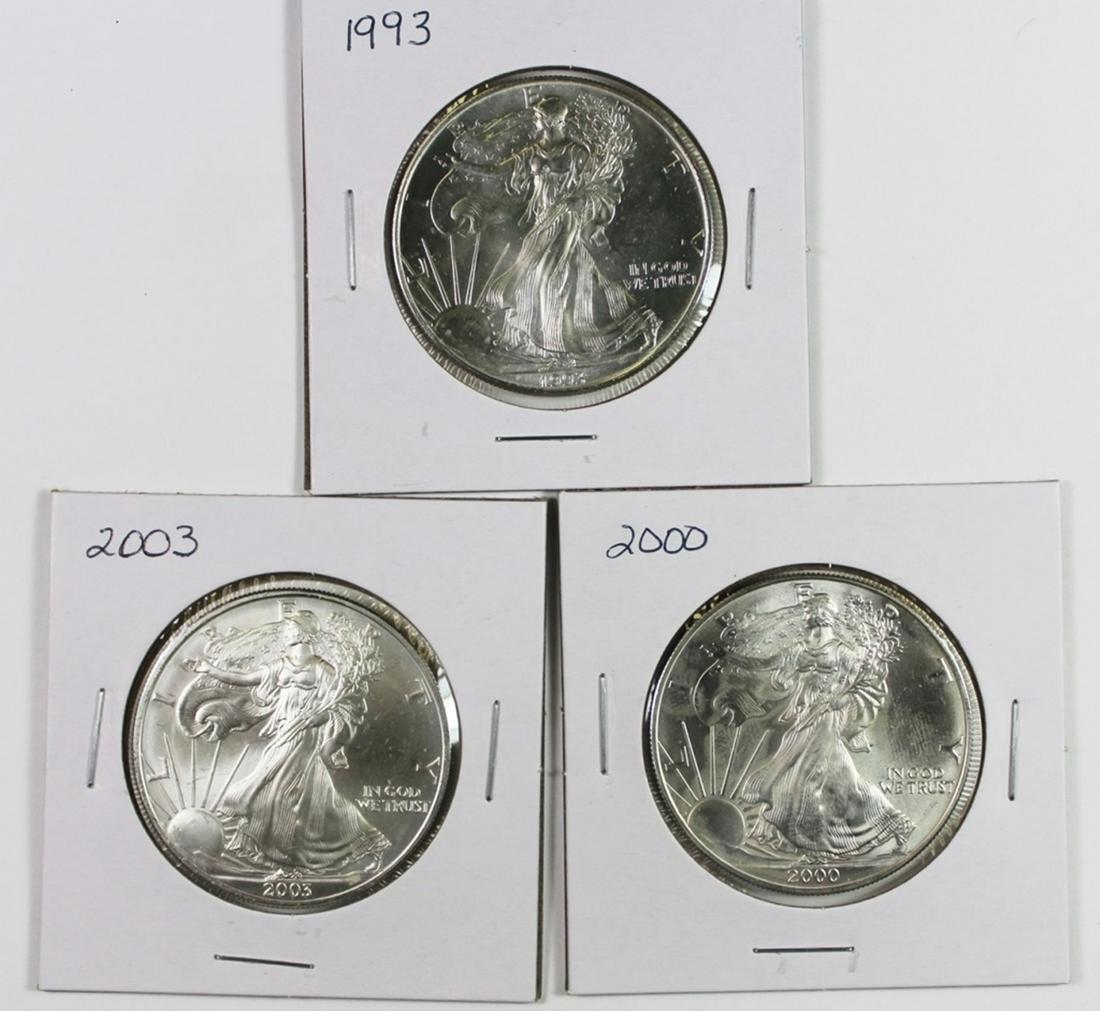 GEM BU AMERICAN SILVER EAGLES (1 of 2)