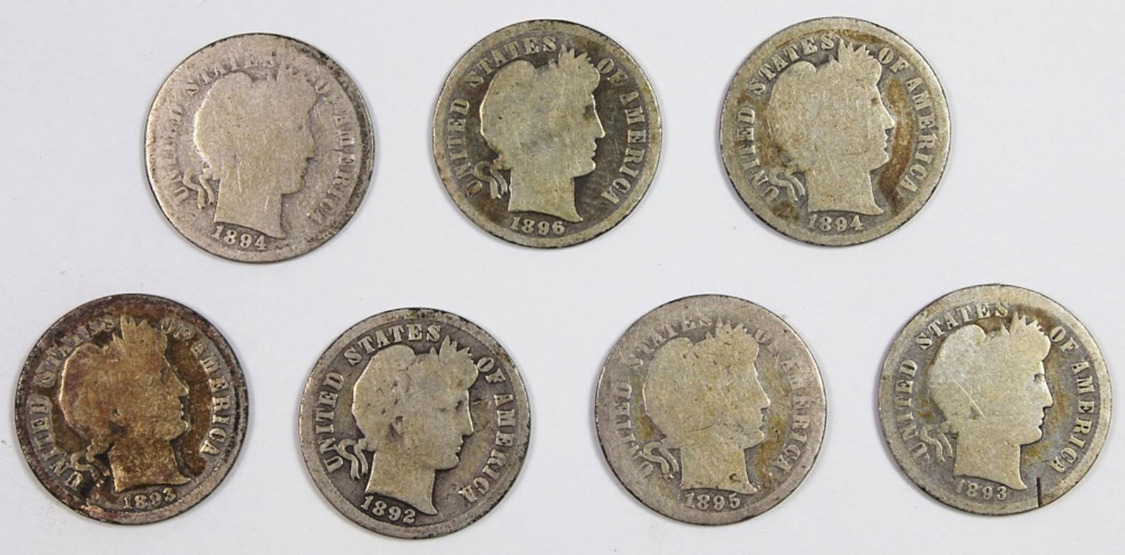GROUP OF CIRC SCARCE BARBER DIMES (1 of 2)