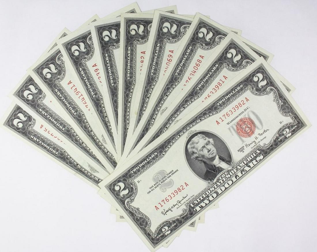 (10) 1963-A $2.00 U.S. NOTES (1 of 3)