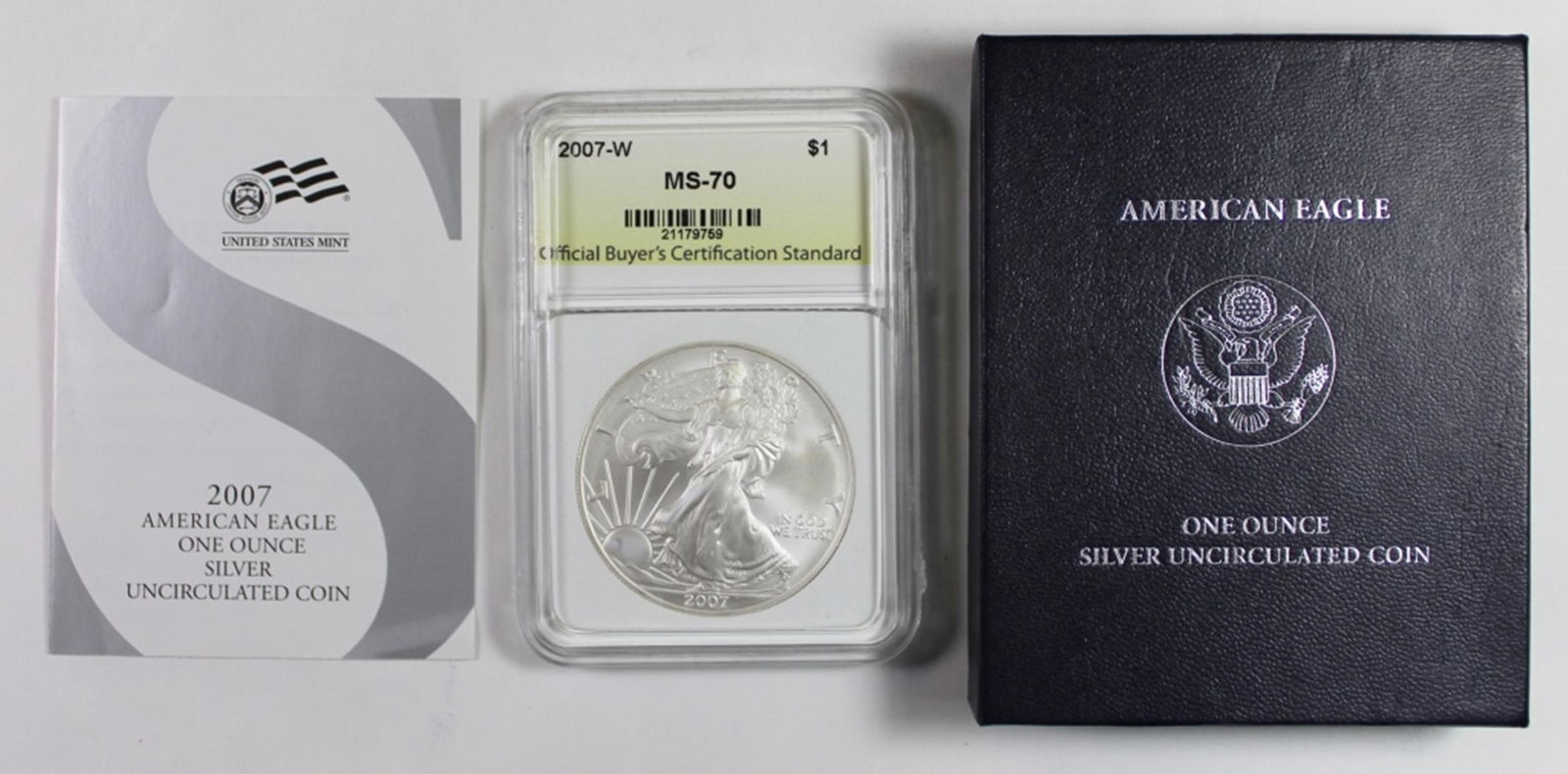 2007-W BURNISHED AMERICAN SILVER EAGLE (1 of 3)