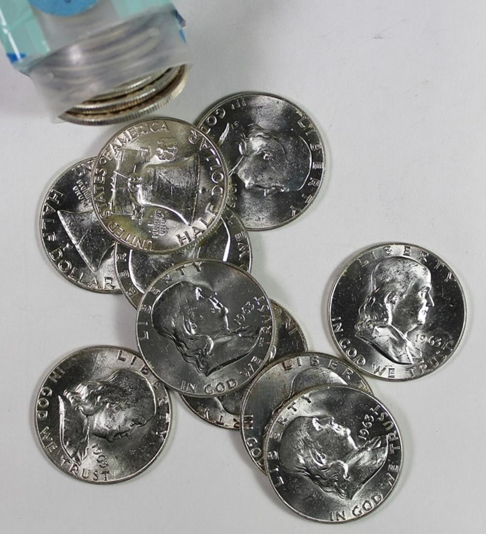 1963 FRANKLIN HALF DOLLAR ROLL (1 of 1)