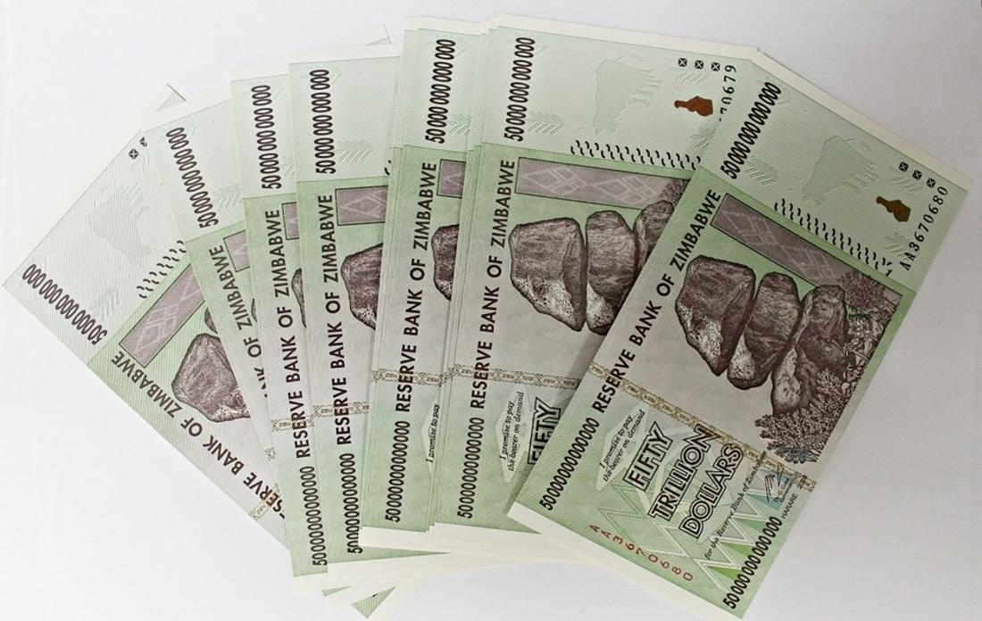10 PCS. 50 TRILLION DOLLAR ZIMBAWE NOTES (1 of 3)