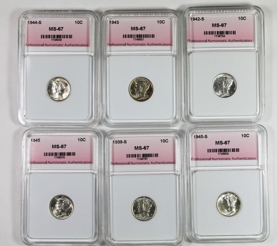 MS 67 MERCURY DIME LOT (1 of 1)