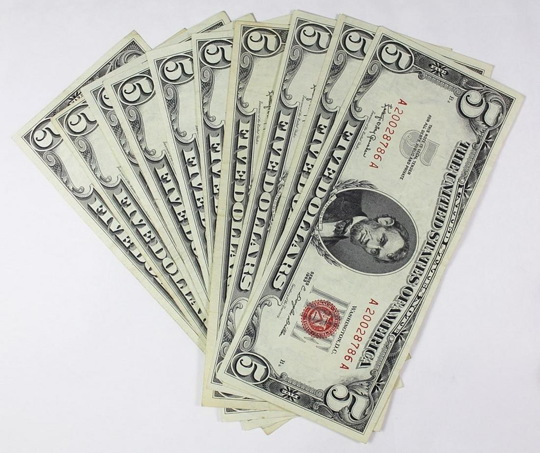 10 PIECES 1963 $5.00 (1 of 2)