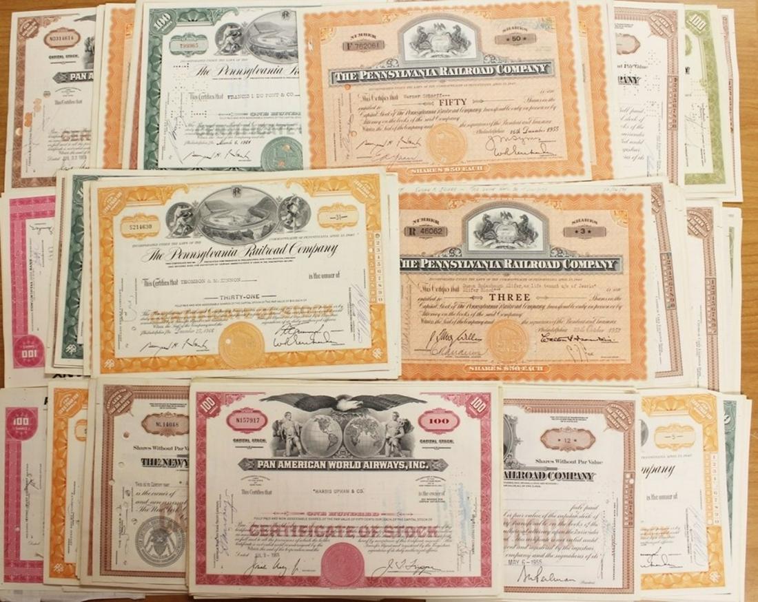 100 MIXED LARGE AVIATION AND RAILROAD STOCK (1 of 1)
