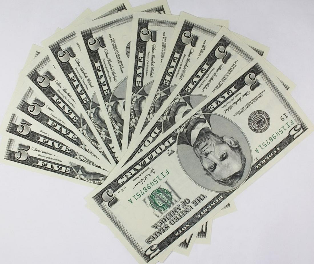 (10) $5.00 FEDERAL RESERVE NOTES (1 of 3)