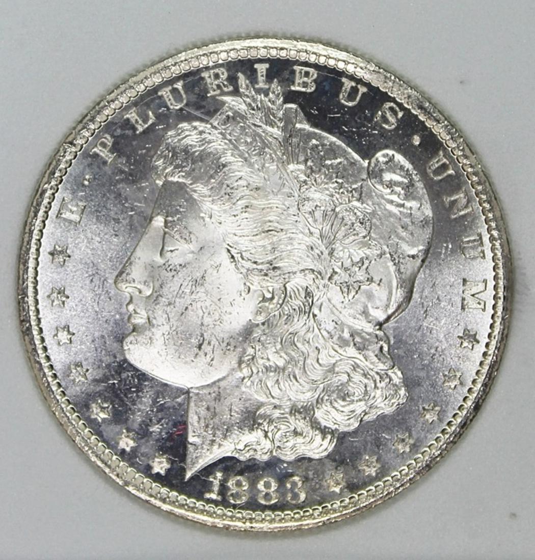 1883-CC MORGAN SILVER DOLLAR: AGP MS 64 DMPL BLAST WHITE! ESTIMATE: $475-$650