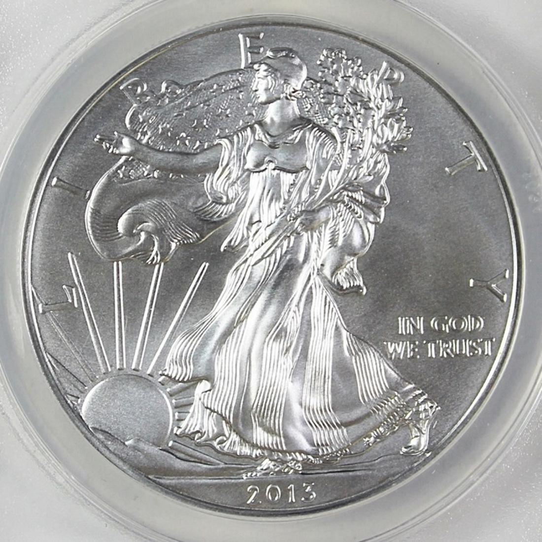 2013-W BURNISHED AMERICAN SILVER EAGLE (1 of 4)