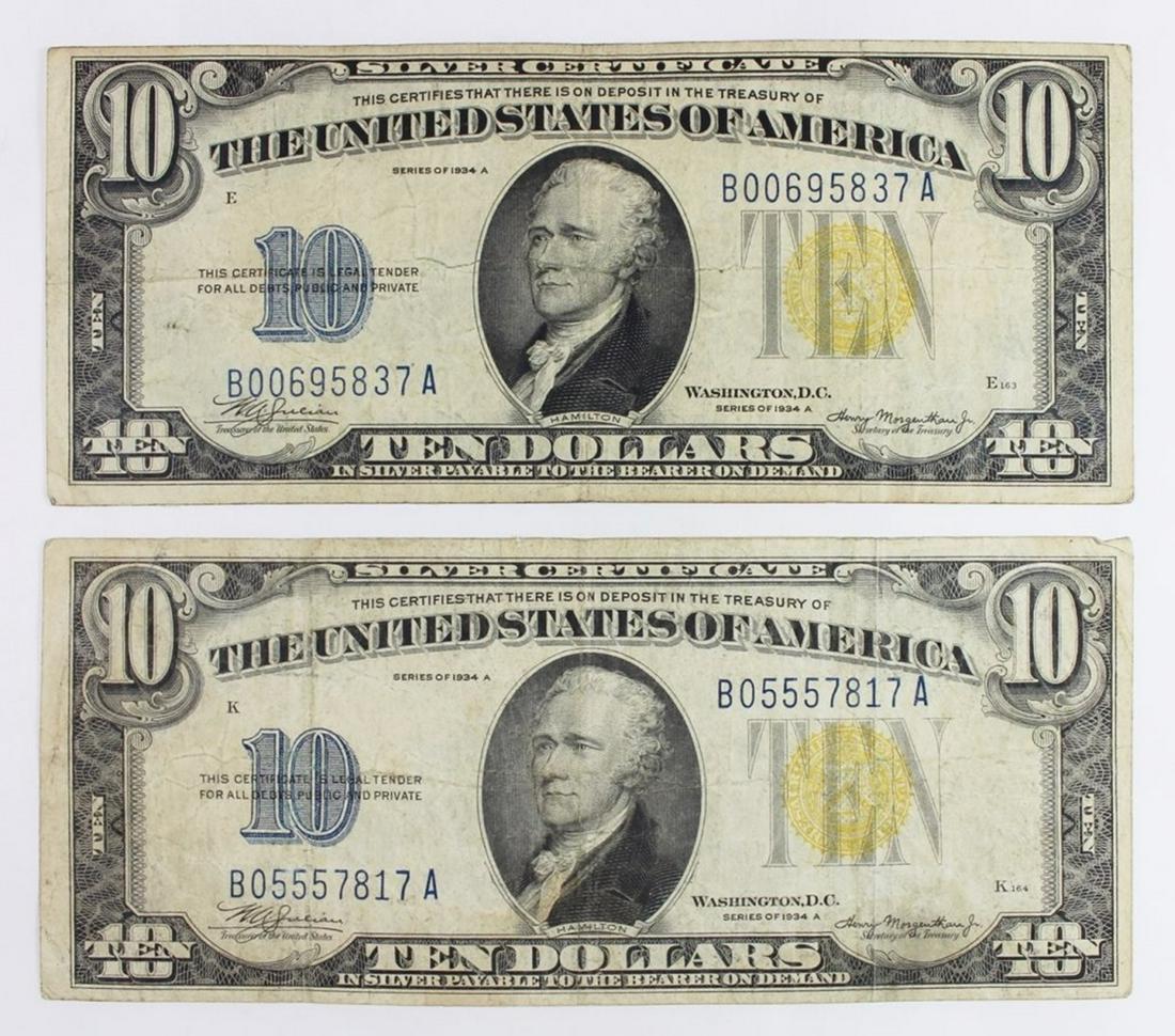 (2) 1934-A SILVER CERTIFICATES (1 of 2)