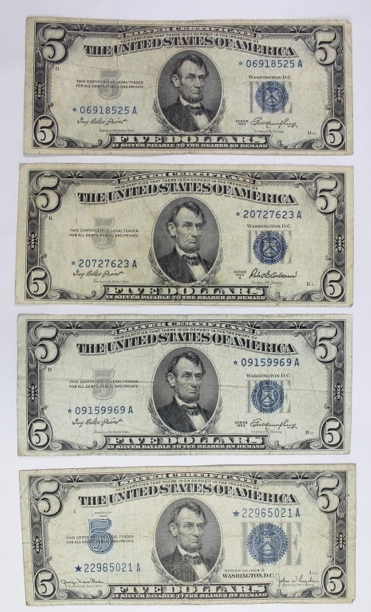 (4) $5.00 SILVER CERTIFICATES (1 of 1)